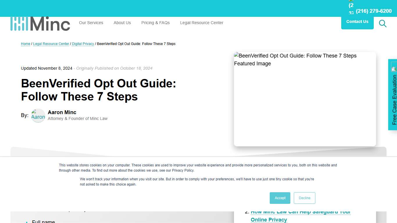 BeenVerified Opt Out Guide: 7 Steps | Minc Law