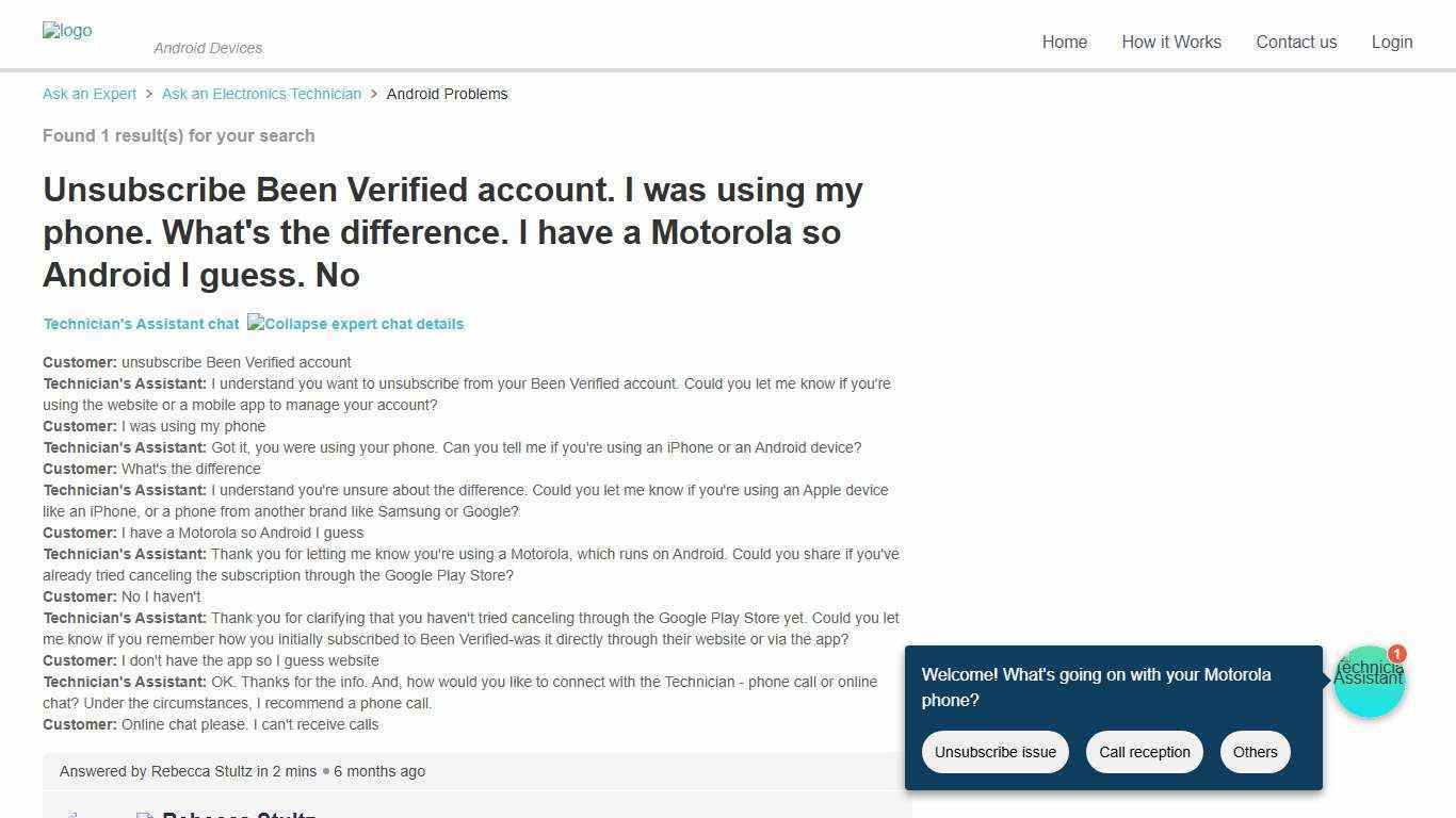 How to Unsubscribe from Been Verified on Android?